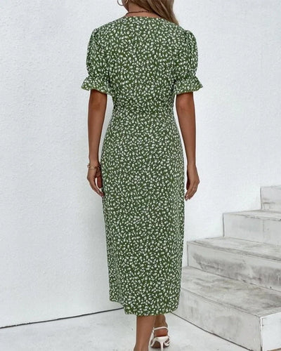 Fleur | Ponadczasowa sukienka midi w kwiaty