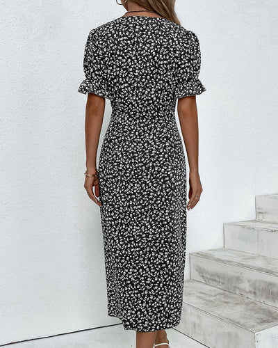 Fleur | Ponadczasowa sukienka midi w kwiaty