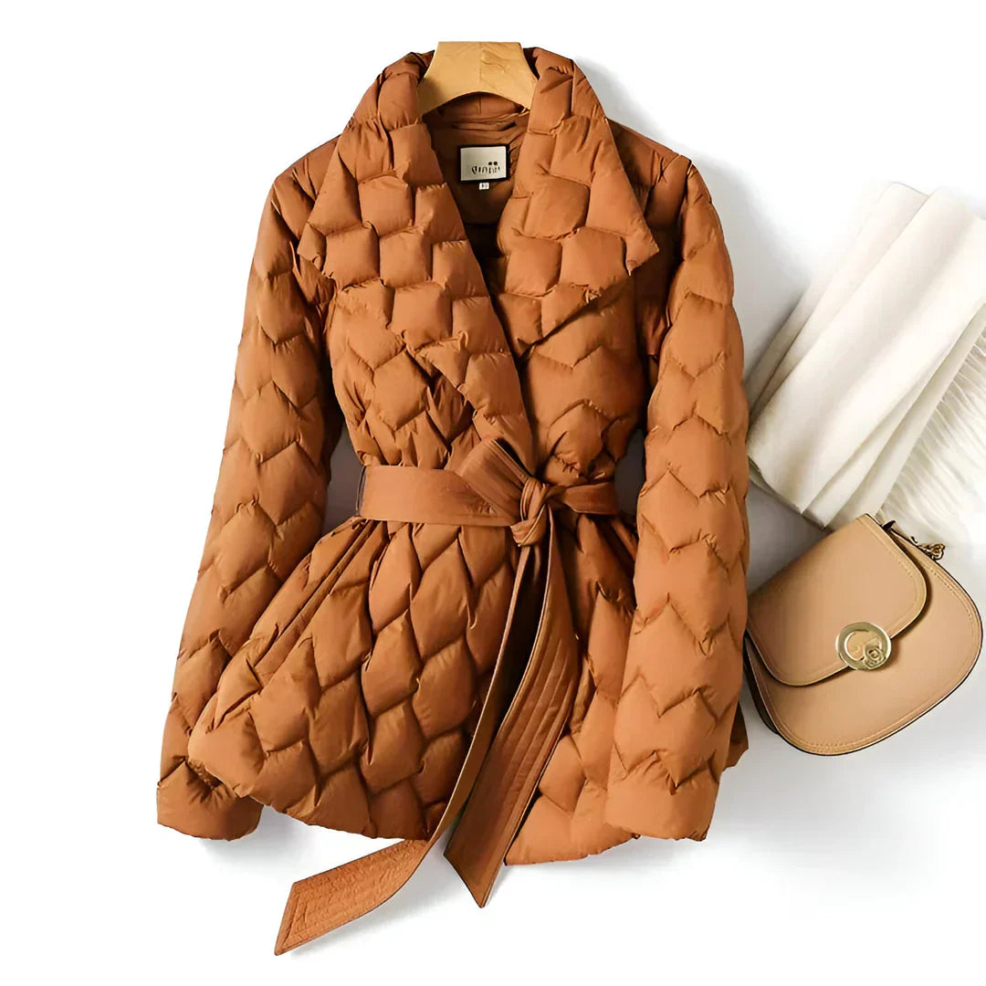 Freya™ | Stylish Belted Puffer Jacket