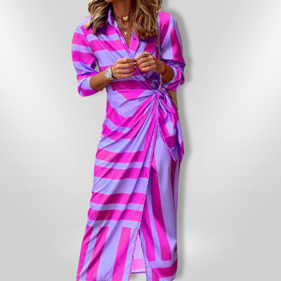 Solana | Stylish Striped Wrap Dress