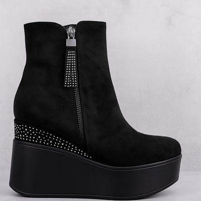 MARGHERITA™ – Ankle Boots with Wedge Heel and Rhinestones