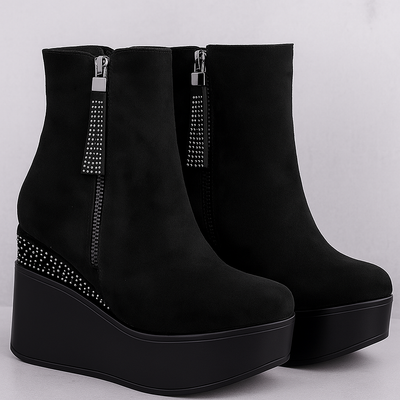 MARGHERITA™ – Ankle Boots with Wedge Heel and Rhinestones