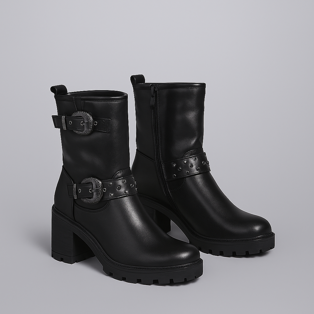 TALLINN™ – Black Ankle Boots with Comfortable Heel