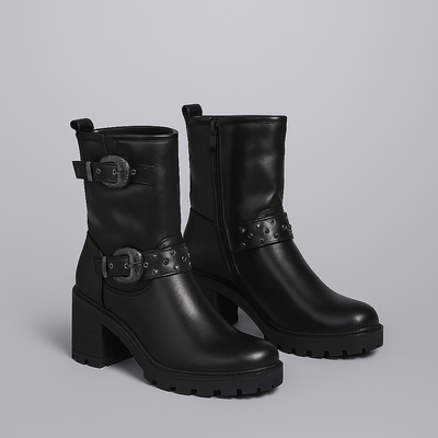 TALLINN™ – Black Ankle Boots with Comfortable Heel