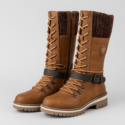 IARA™ – Tall Women's Boots with Knitted Detail and Buckle