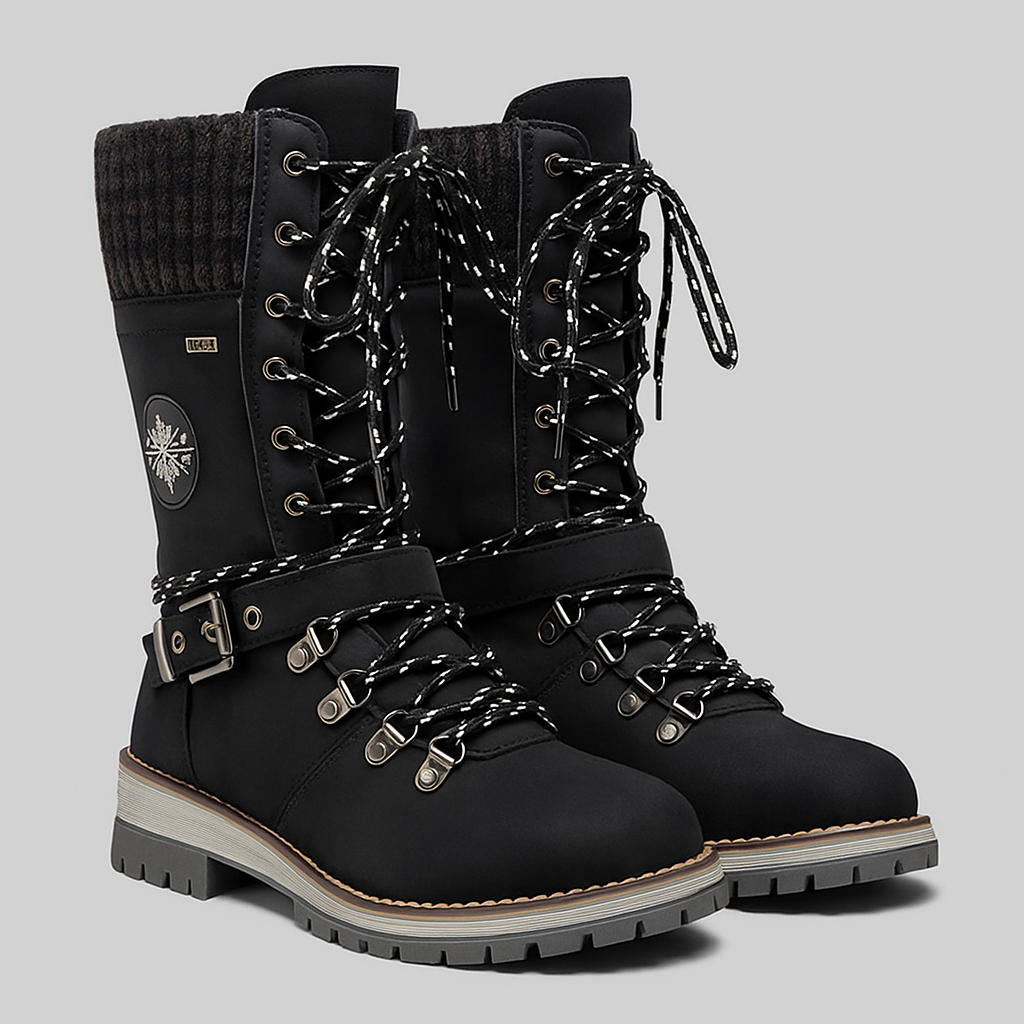 IARA™ – Tall Women's Boots with Knitted Detail and Buckle