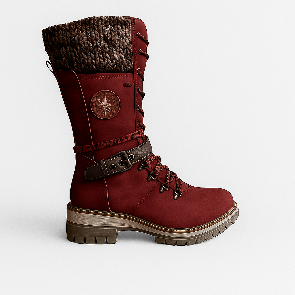 IARA™ – Tall Women's Boots with Knitted Detail and Buckle