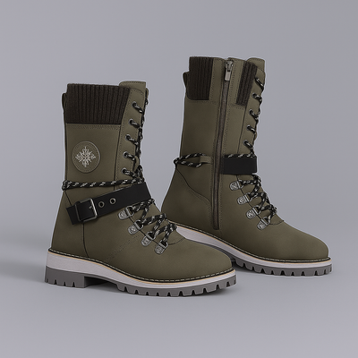 IARA™ – Tall Women's Boots with Knitted Detail and Buckle