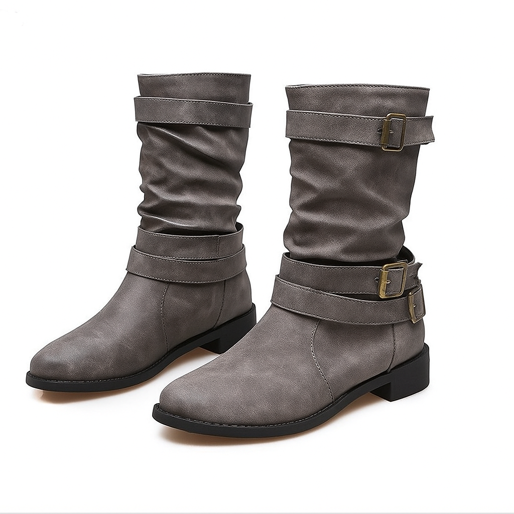 HERLA™ – Fall Boots for Women with Buckle and Low Heel