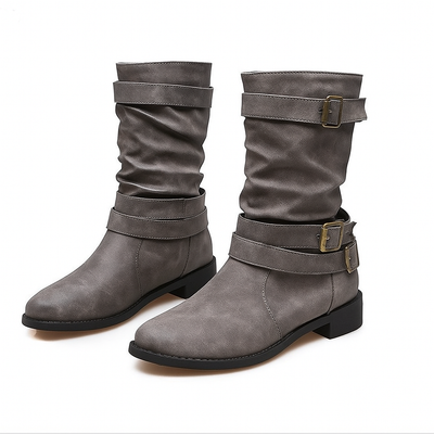 HERLA™ – Fall Boots for Women with Buckle and Low Heel