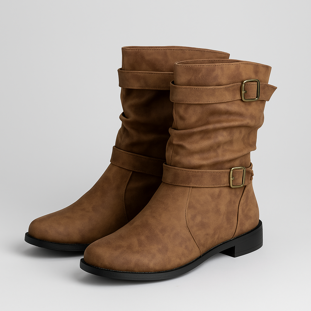 HERLA™ – Fall Boots for Women with Buckle and Low Heel