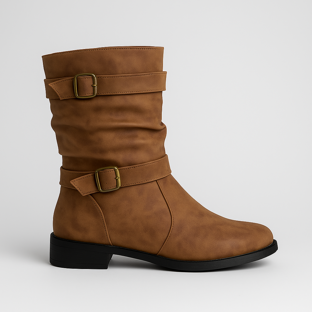 HERLA™ – Fall Boots for Women with Buckle and Low Heel