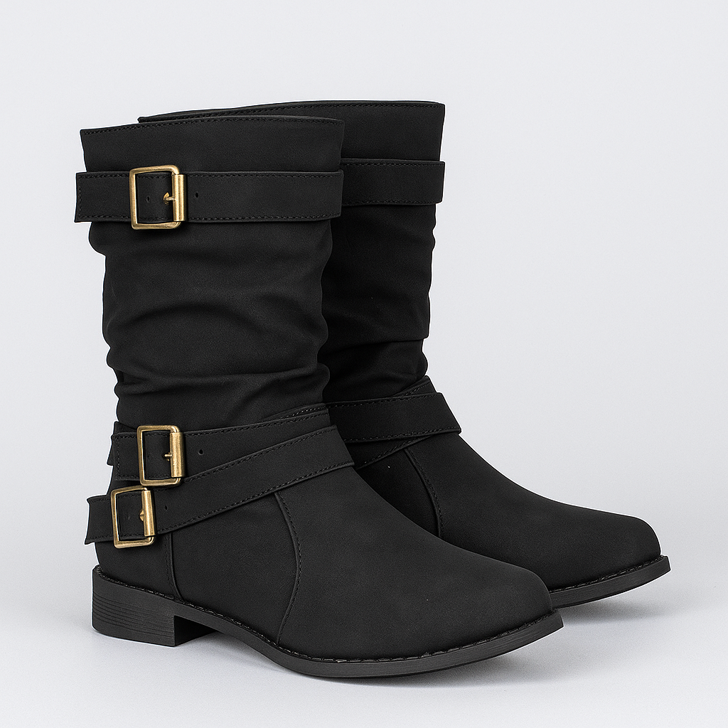HERLA™ – Fall Boots for Women with Buckle and Low Heel