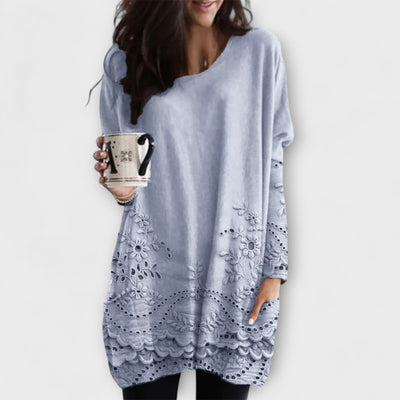 Riley – Printed Sweater with Embroidery