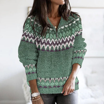 Tives - Soft Sweater with Zip Neck
