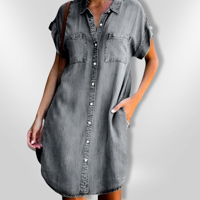 Paulina™ | Stylish Button-Down Shirt Dress