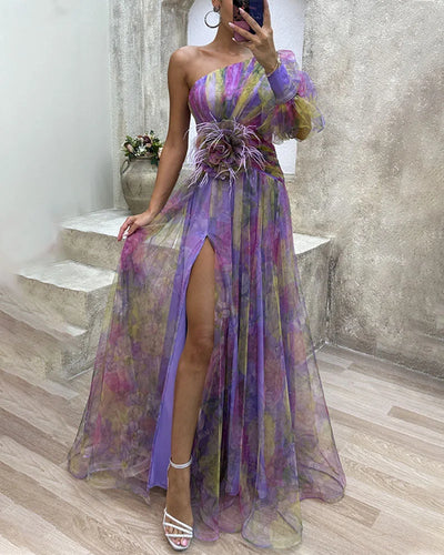 Nina | One-Shoulder Chiffon Gown
