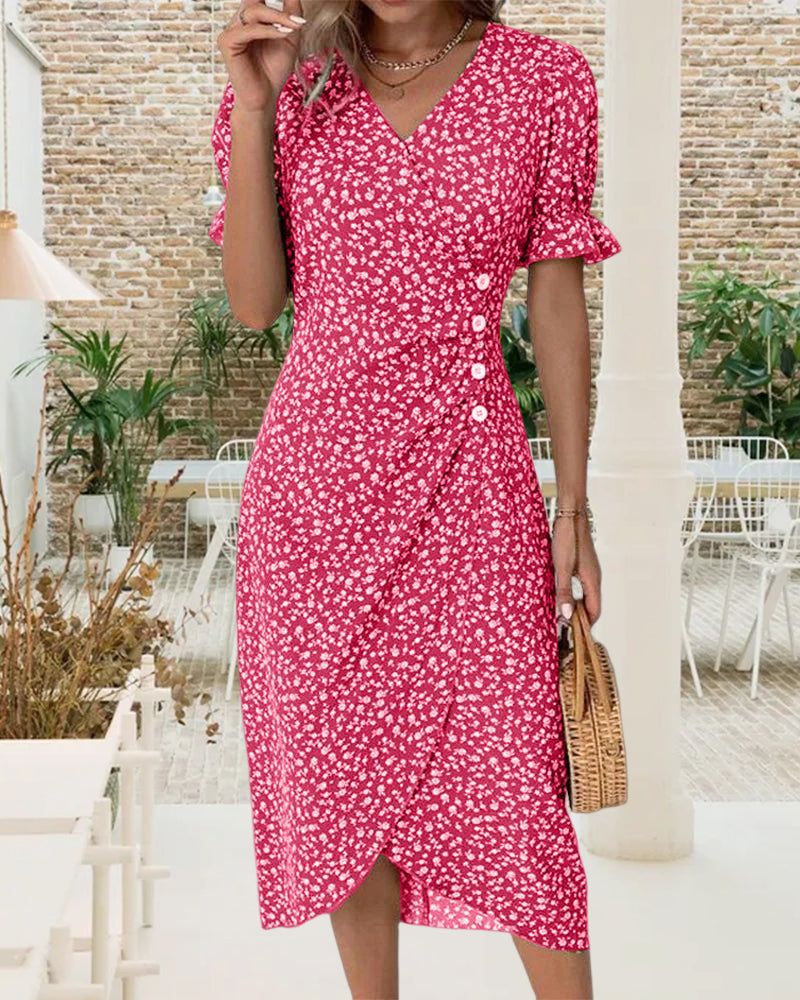 Fleur | Ponadczasowa sukienka midi w kwiaty