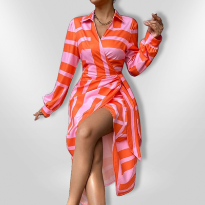 Solana | Stylish Striped Wrap Dress