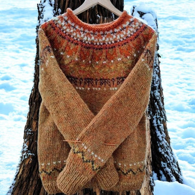 Ilaria - Vintage Jacquard Crew Neck Sweater