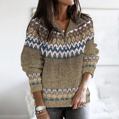 Tives - Soft Sweater with Zip Neck