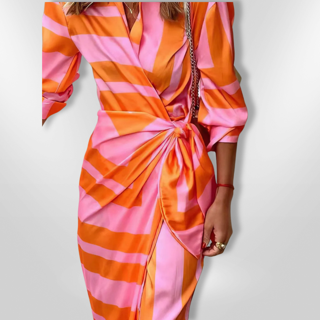 Solana | Stylish Striped Wrap Dress