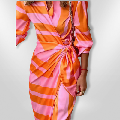 Solana | Stylish Striped Wrap Dress