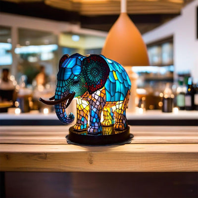 Verkleurd Glazen Olifantenlamp