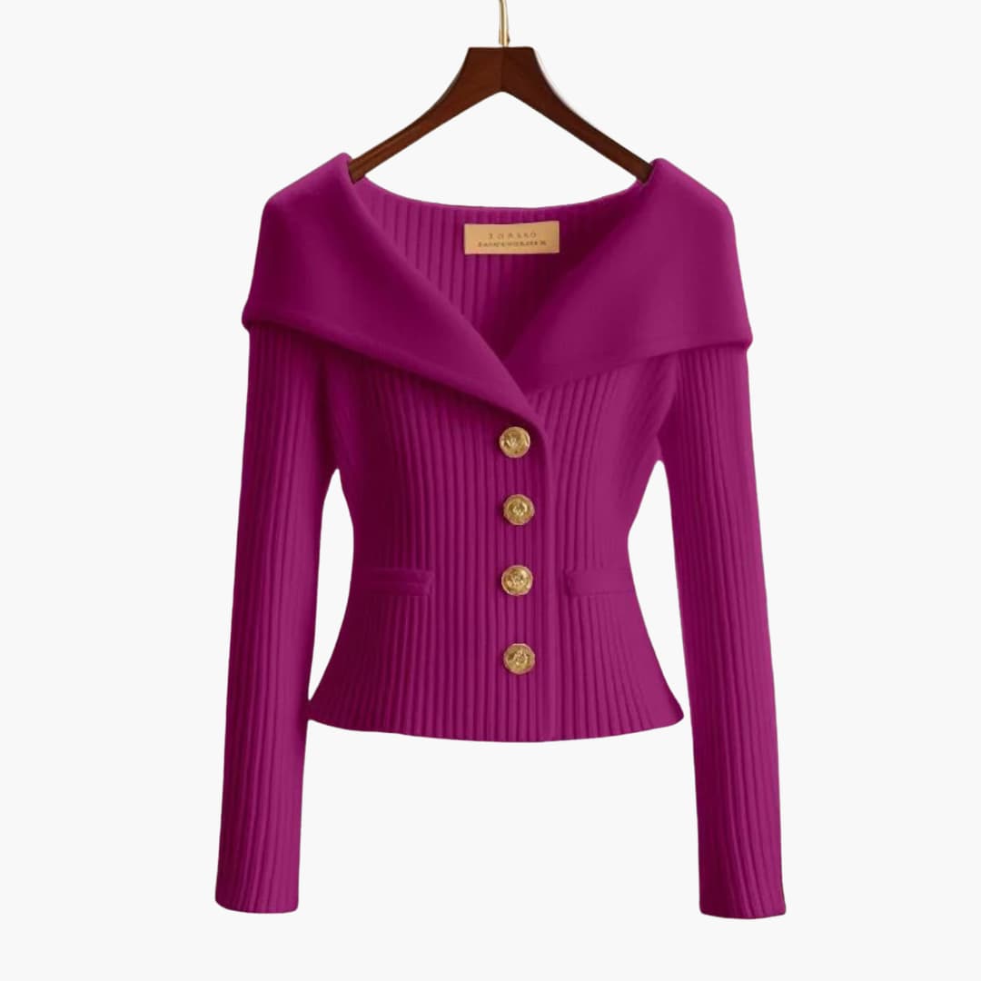 Angelica | Women's Ribbed Buttoned Jacket
