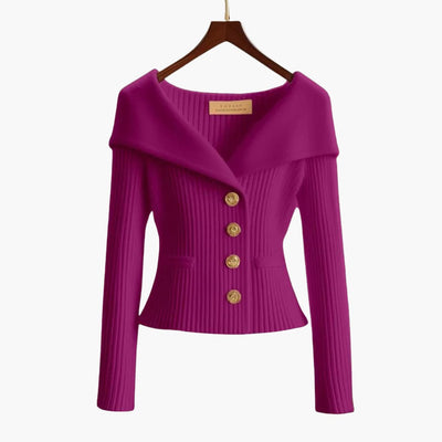 Angelica | Women's Ribbed Buttoned Jacket
