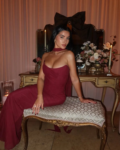 Aniyah | Strapless Bodycon Maxi Dress