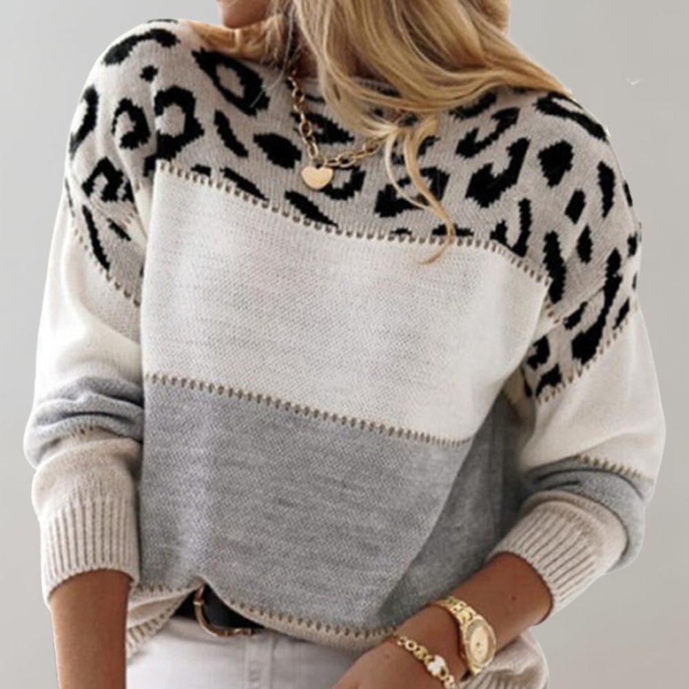 Skylar | Animal Print Knit Sweater