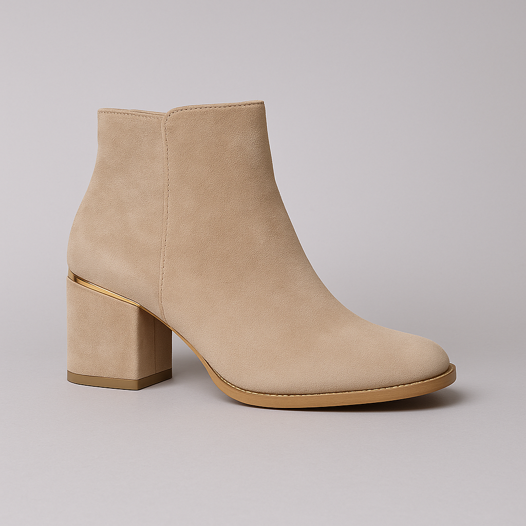 DARIA™ – Fango Rustic Leather Ankle Boots with Comfortable Heel