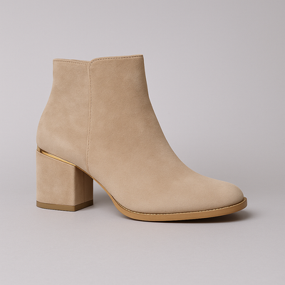 DARIA™ – Fango Rustic Leather Ankle Boots with Comfortable Heel