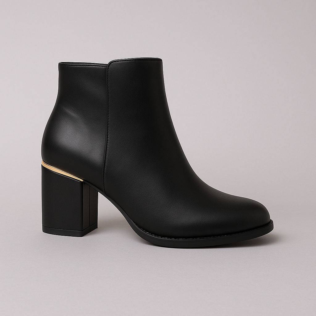 DARIA™ – Fango Rustic Leather Ankle Boots with Comfortable Heel