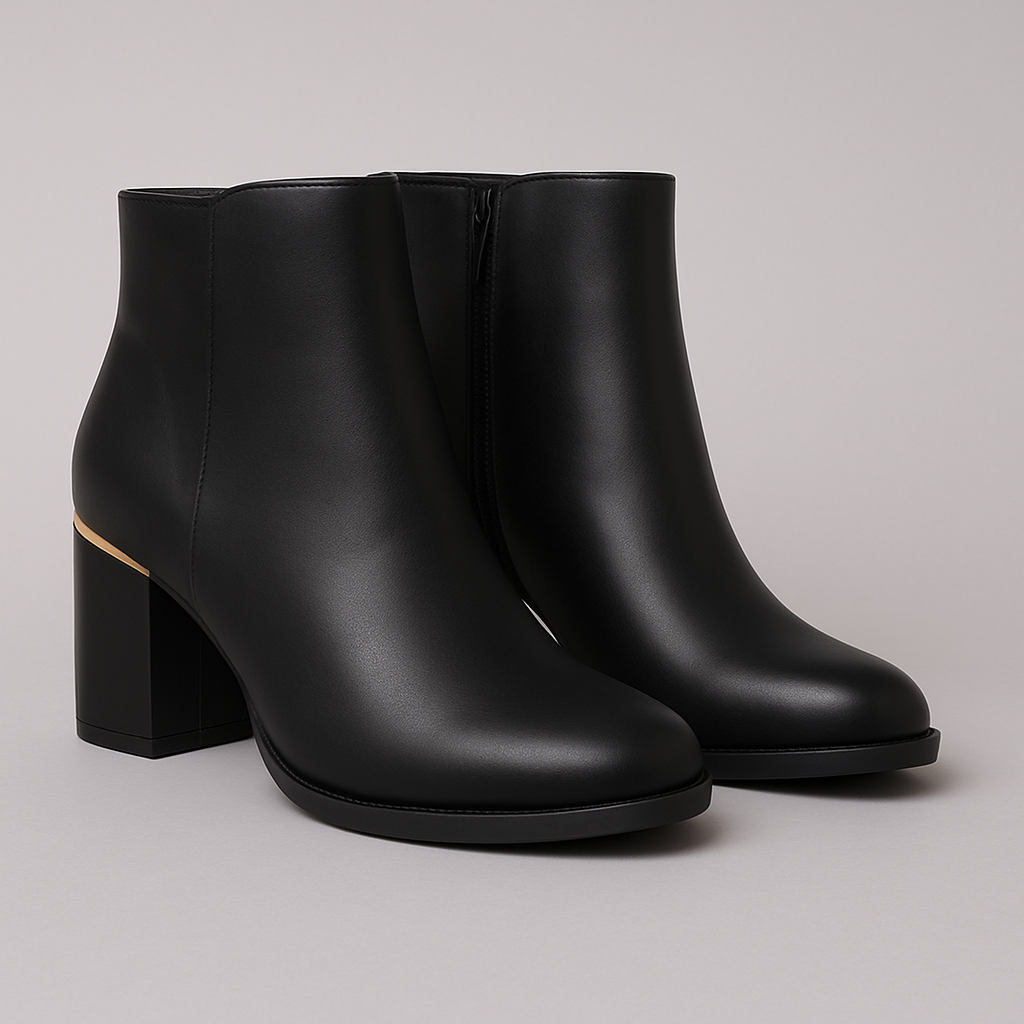 DARIA™ – Fango Rustic Leather Ankle Boots with Comfortable Heel