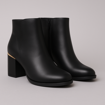 DARIA™ – Fango Rustic Leather Ankle Boots with Comfortable Heel