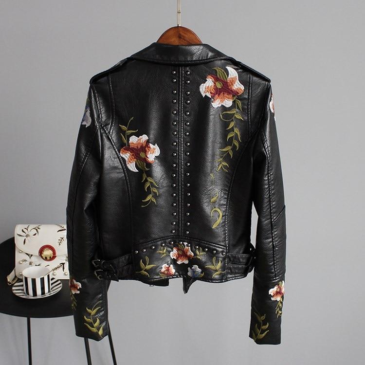 Ella | Women's Embroidered Studded Leather Jacket