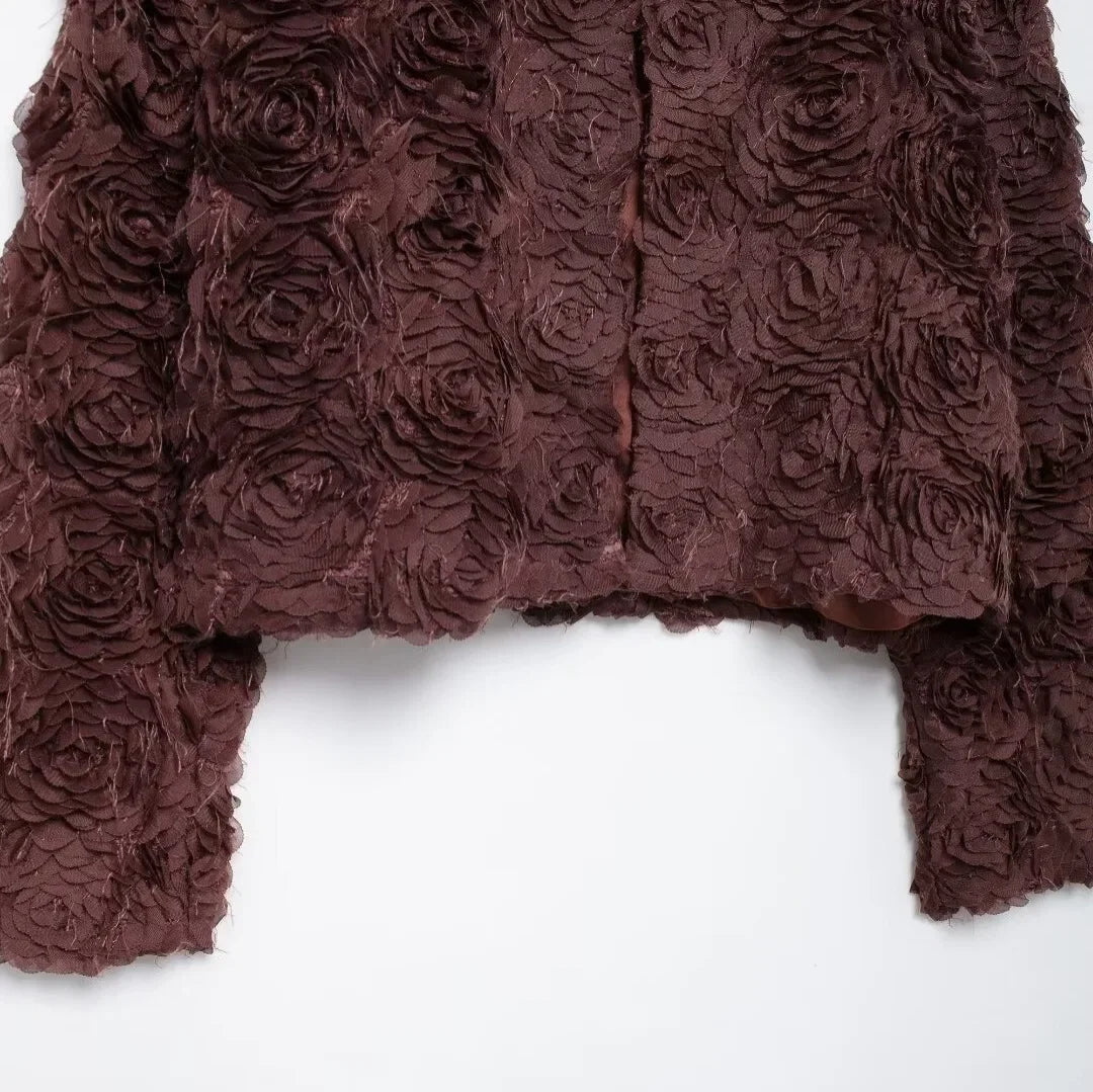 Textured O-Neck Jacket