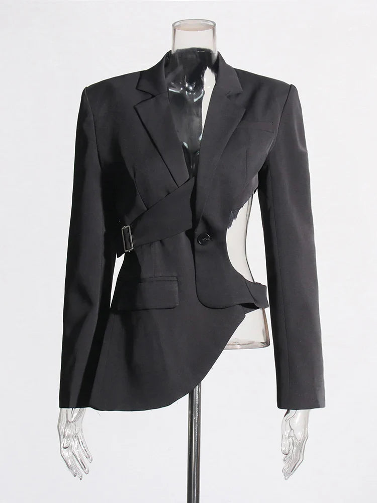 Bell Asymmetric Cutout Blazer