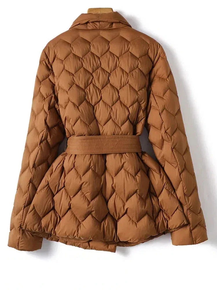 Freya™ | Stylish Belted Puffer Jacket