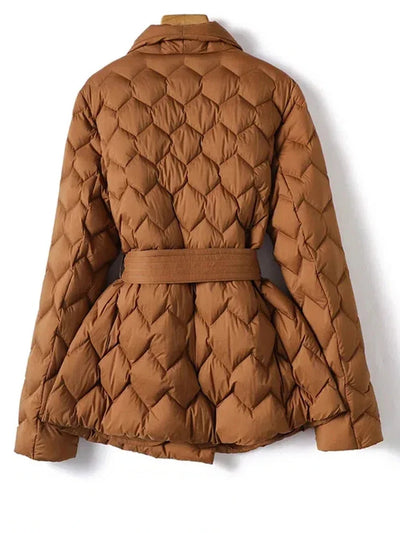 Freya™ | Stylish Belted Puffer Jacket