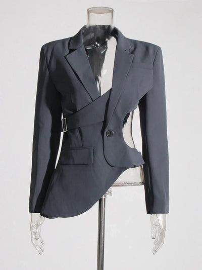 Bell Asymmetric Cutout Blazer