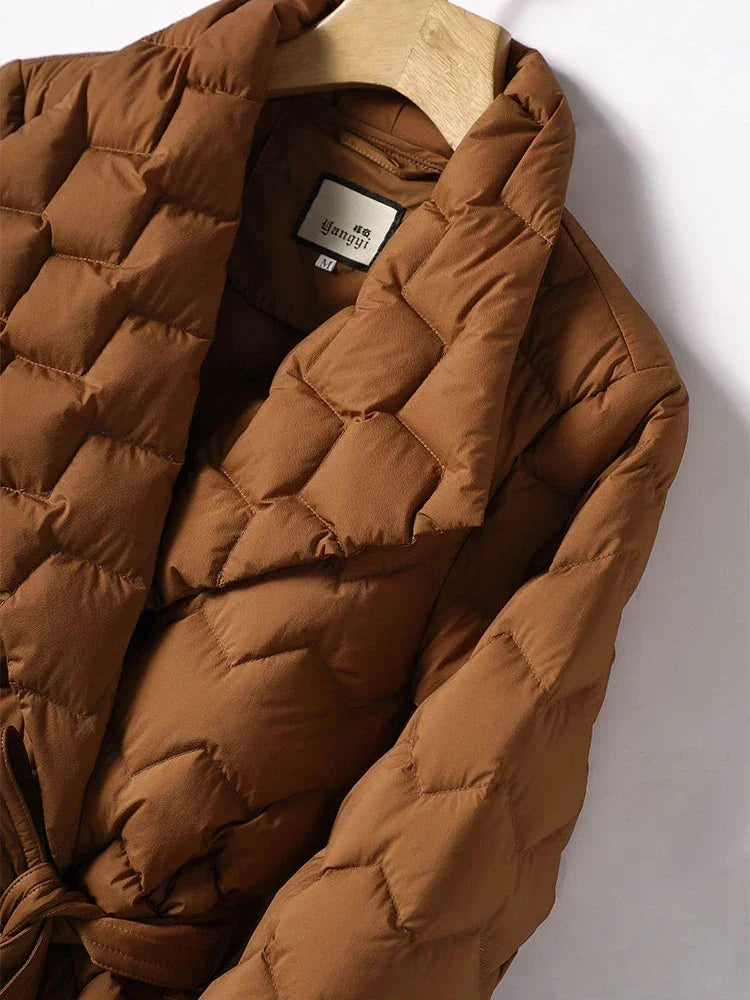 Freya™ | Stylish Belted Puffer Jacket