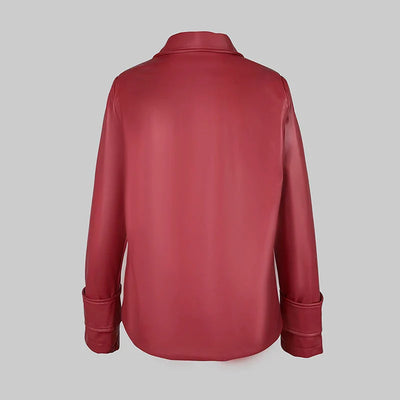 Red Faux Leather Jacket