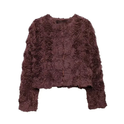 Textured O-Neck Jacket