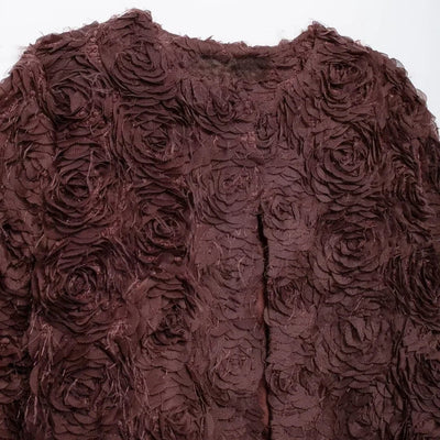 Textured O-Neck Jacket