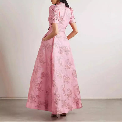 Roselle Embroidered Belted Dress