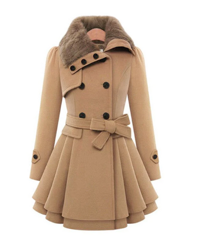Lucy | Fur Collar Belted Wool Coat