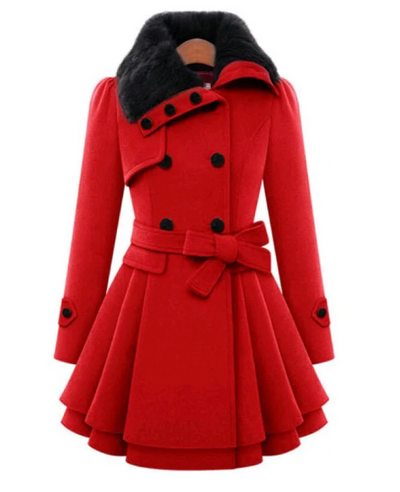 Lucy | Fur Collar Belted Wool Coat